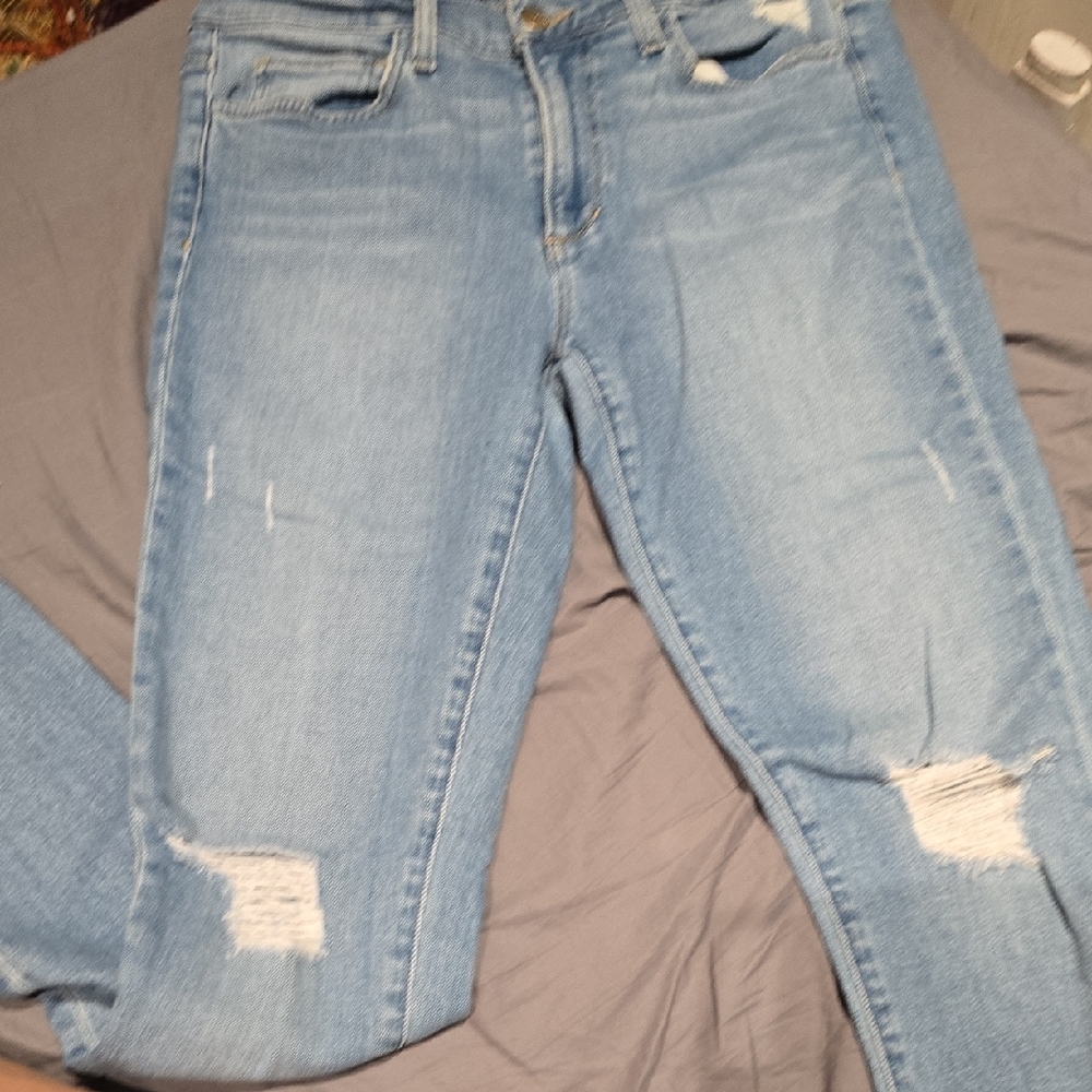 Joe's Jeans Light Blue Skinny Distressed Jeans - Picture 3 of 7
